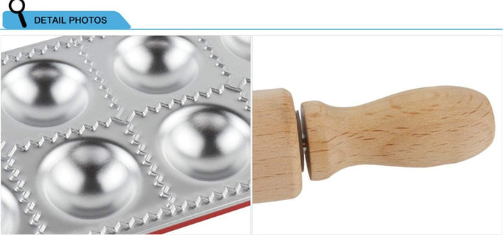 Hochwertigen Edelstahl Ravioli Ausstechformen mit Nudelholz, FantasyDay 2er Set Knödel-Hersteller Pi