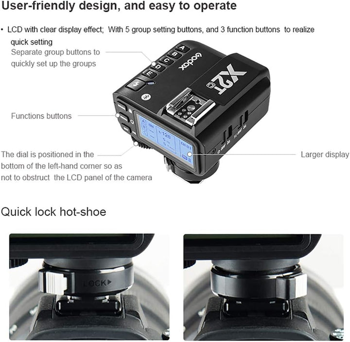 GODOX X2T-N TTL-Funk-Blitzauslöser für Nikon, 1 / 8000s-Hochgeschwindigkeitssynchronisation, 5 Separ