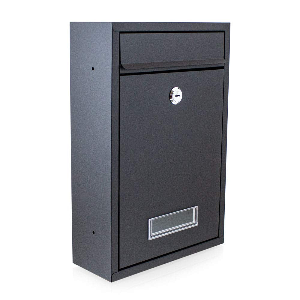 BITUXX® Kompakter Mini Briefkasten Wandbriefkasten Letterbox erweiterbar zur Briefkastenanlage (Schw