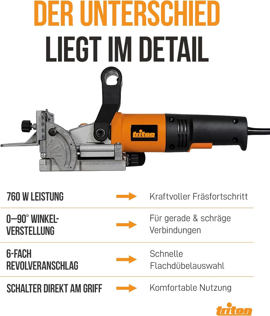 Triton TBJ001 Flachdübelfräse, 760 W