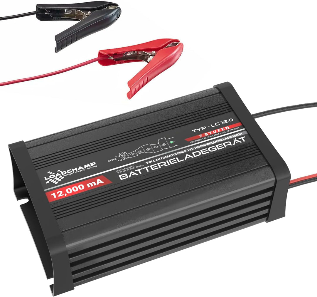 Loadchamp 12A automatisches Batterie Ladegerät AGM Gel Calcium Auto LKW Batterie 12V