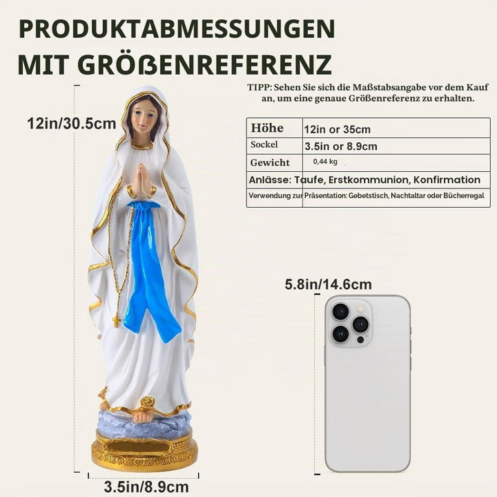 QIANLING 30 cm Jungfrau Maria Statue, Religiöses Geschenk Gesegnete Mutter Jungfrau Maria Statue, Ha