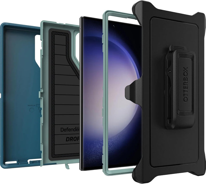 OtterBox Schutzhülle für Galaxy S23 Ultra (nur) – Defender Series – Manöver – robust und langlebig –