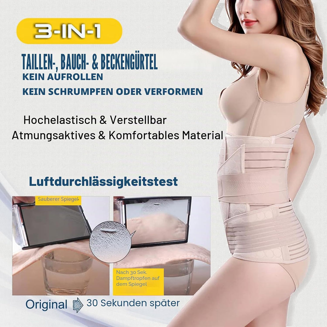 3 in 1 Postpartale Bauch Unterstützung Erholung Gürtel - Postpartum Gürtel für Damen - Postnatal Bau