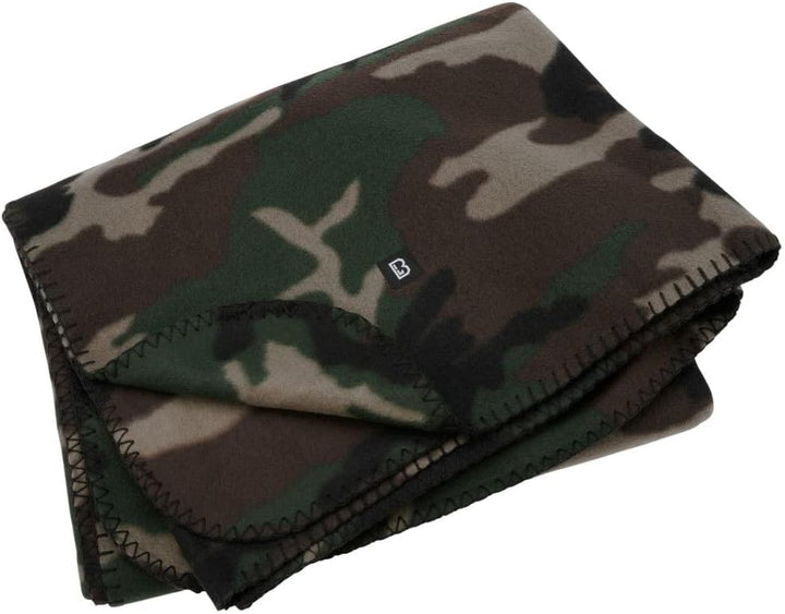 Brandit FLEECEDECKE BW Army Outdoor Winter Decke Fleece Bundeswehr CAMPINGDECKE, Farbe:Woodland Einz