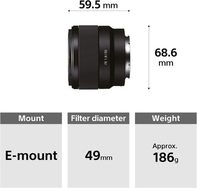 Sony SEL-50F18F Standard Objektiv (Festbrennweite, 50 mm, F1.8, Vollformat, geeignet für A7, A6000,