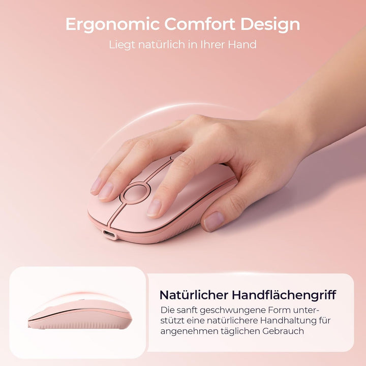 seenda MOU001 Bluetooth Maus, USB + Dual-Bluetooth 3 Geräte Verbindung, Maus Kabellos mit 3 DPI-Stuf