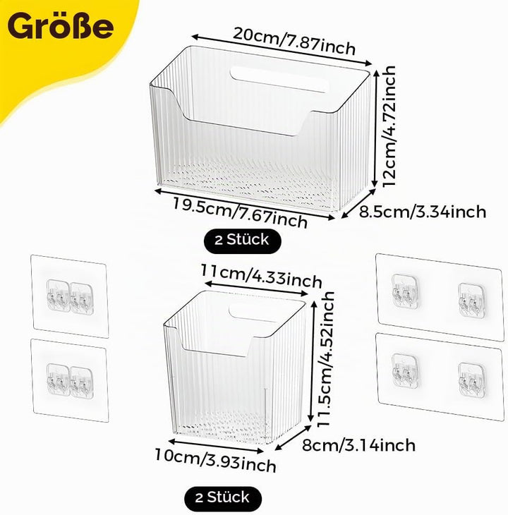 Küchenschranktür Organizer, 4 Stück Küchenschranktür Aufbewahrungsbox, Selbstklebendes Wandbox, Wand