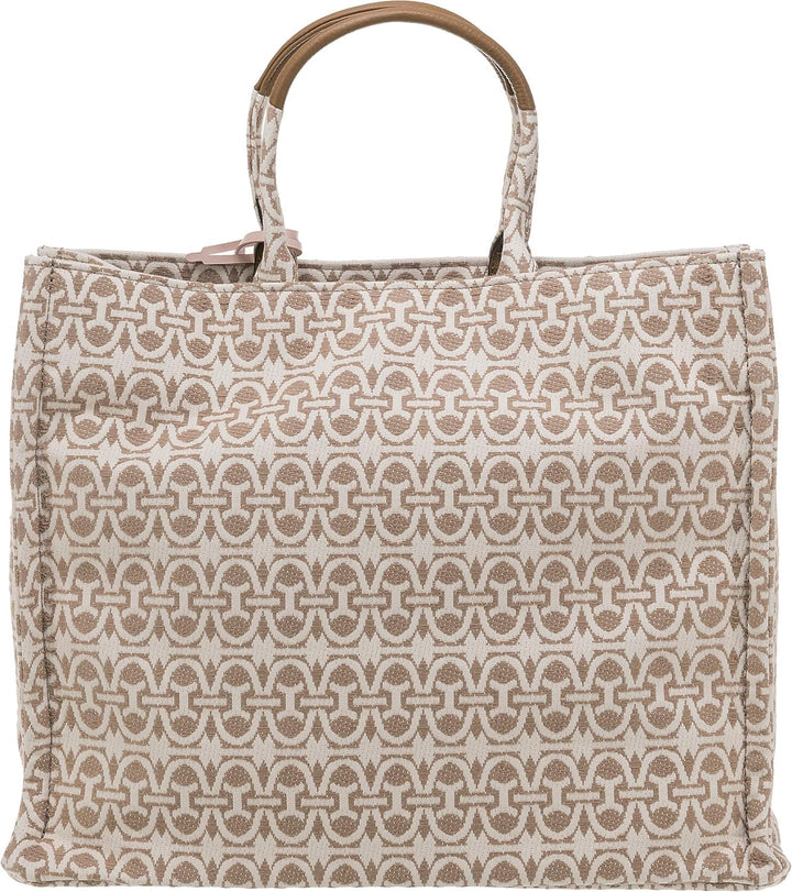 Never Without Bag Jacquar Jacquard Fabric/grained Leather Shiny Nickel Shopper