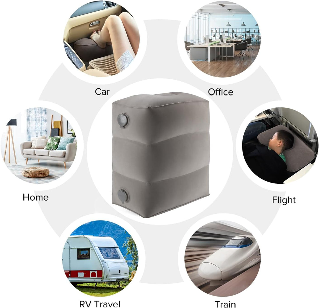 Maliton Fussstütze Flugzeug, Aufblasbare Fussstütze Kissen für Reisen Auto & Zuhause & Büro, Höhenve