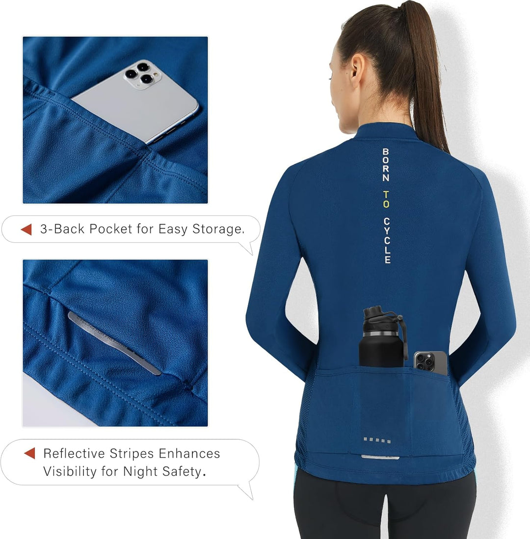 Santic Radtrikot Damen Kurz Fahrradtrikot Damen Fahrrad Shirt, L Marine
