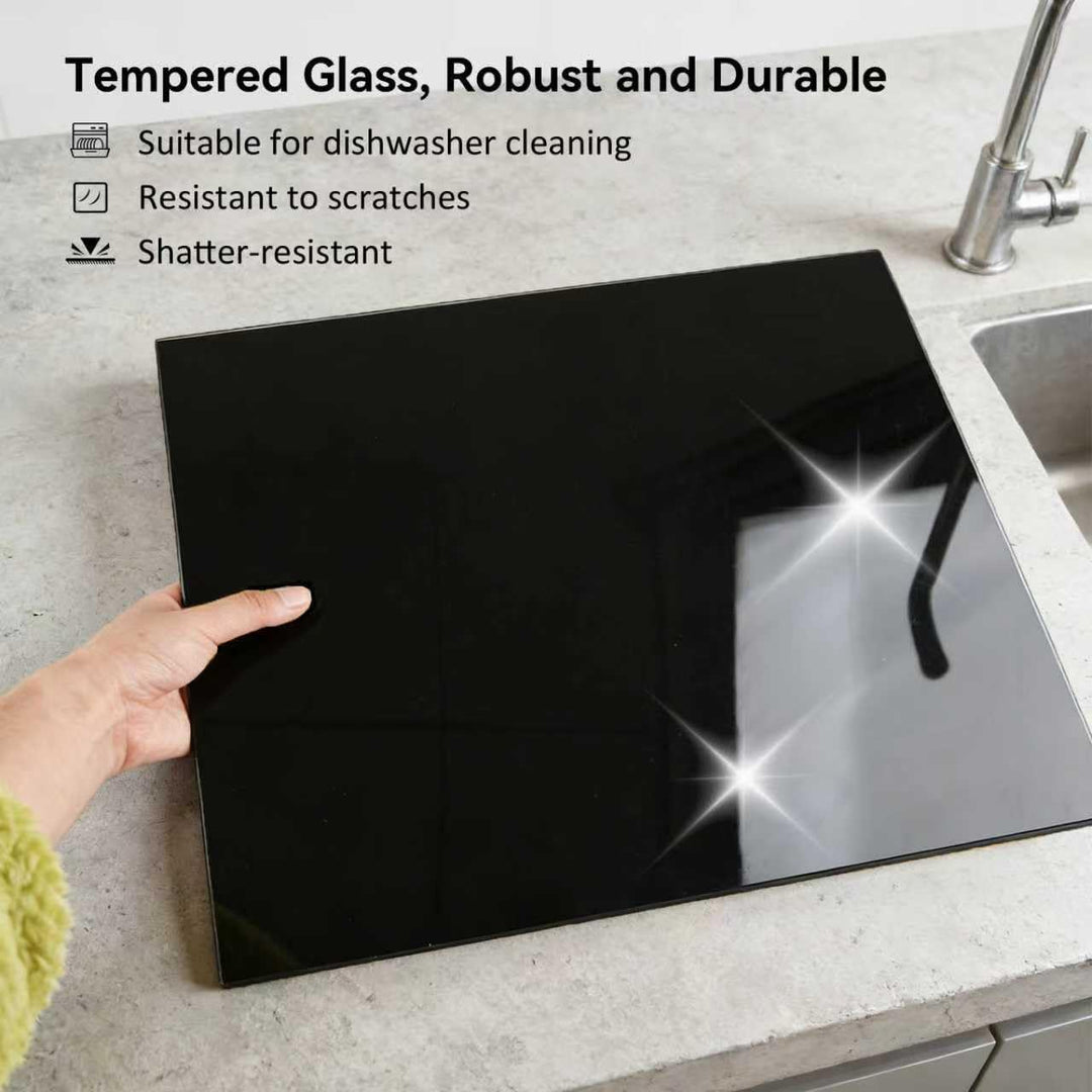 Schneidebrett Glas 40x30, Kratzfeste Glasschneidebrett, Hygienisches Schneidebrett aus Gehärtetem Gl