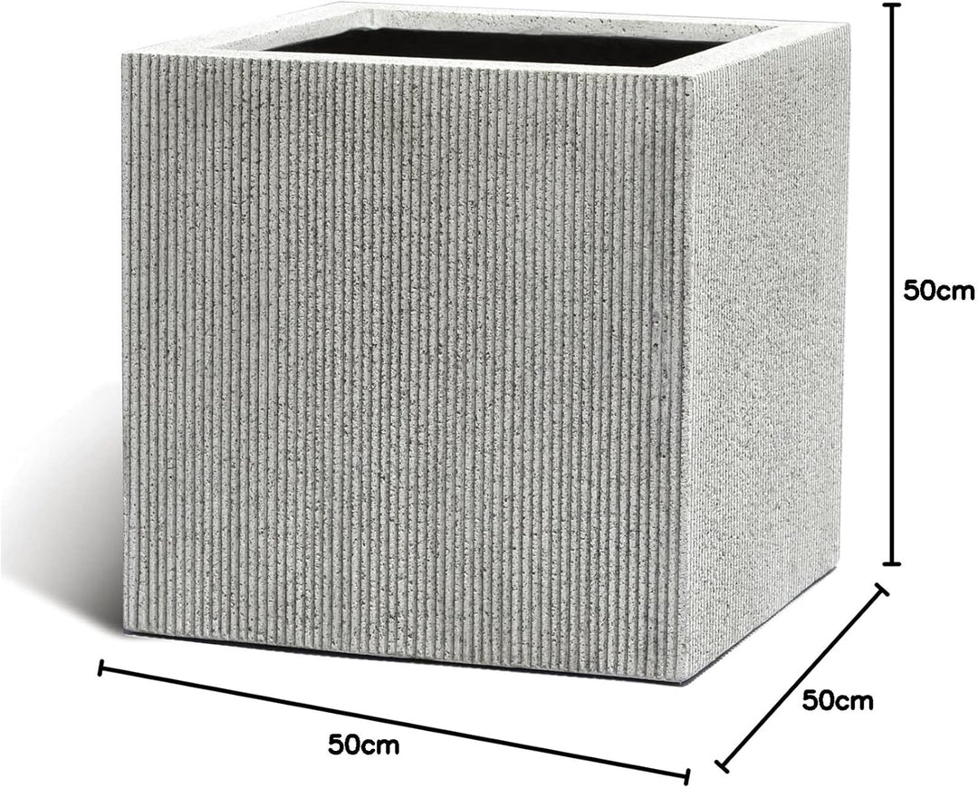 ESCHBACH® Pflanzkübel Cube 50 Grau Quadratisch * 50 x 50 x 50 cm * 10 Jahre Garantie 50x50x50, 50x50