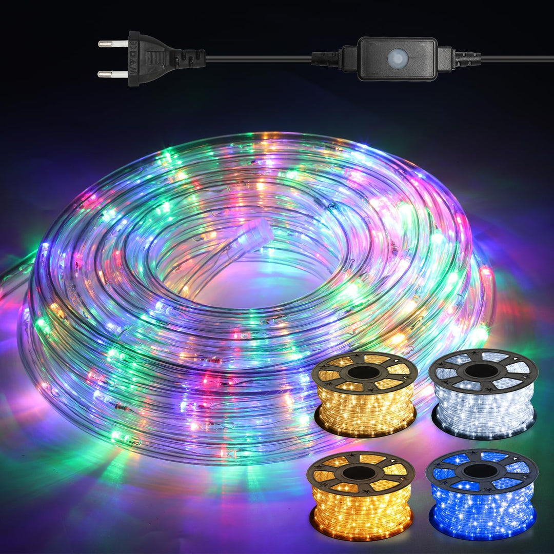Gimisgu Lichterschlauch Aussen 10m Led Schlauch Bunt 240 Led Lichtschlauch mit Timing Controller Lic