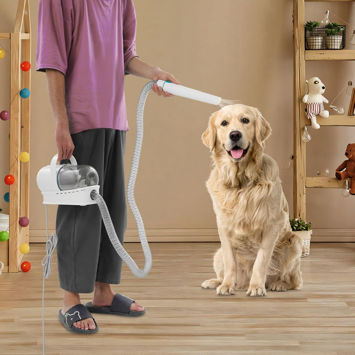 Hundeschermaschine | 7-in-1 Tierhaar Schermaschine mit Staubsauger | Schermaschine Hund mit 400W Mot