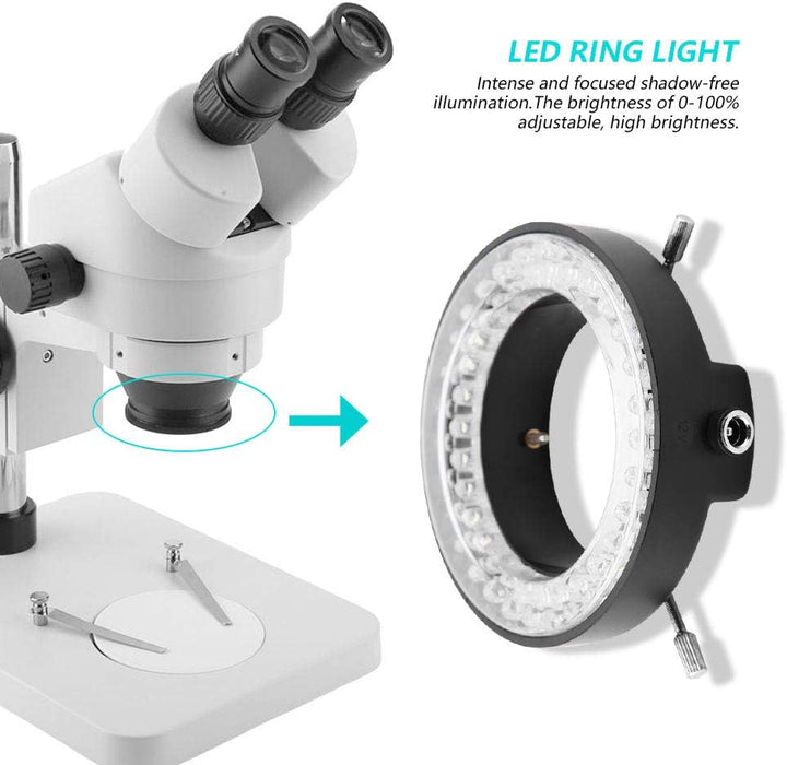 Mikroskop Beleuchtung Led, 3.5W Led Ringlicht Mikroskop Kamera 56 LEDs Perlen Lichtquelle, Helligkei