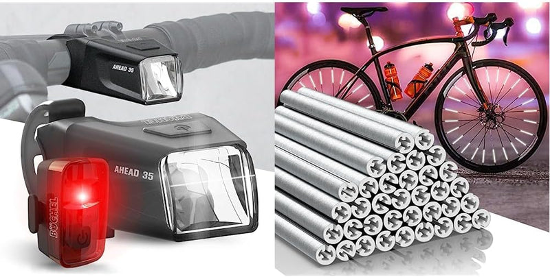 Büchel Ahead Fahrradlichter Set I 35/15 Lux Design genau mittig am Lenker StVZO zugelassen Aufladbar