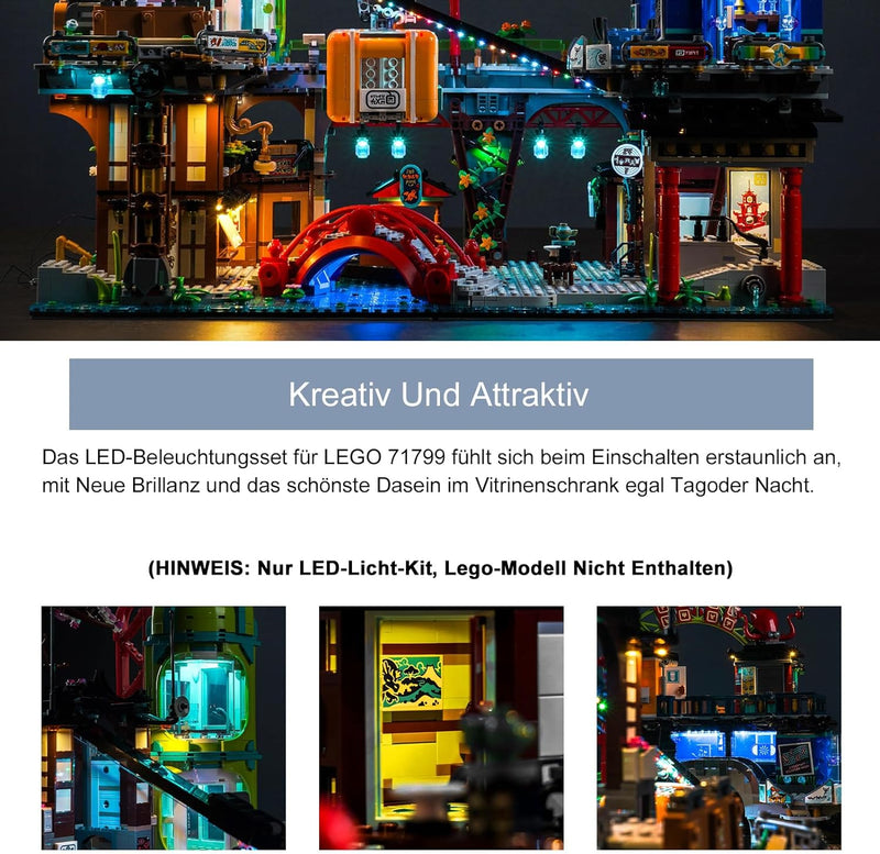 Led Licht Set für Lego 71799 Ninjago City Markets (Kein Lego), Dekorationsbeleuchtungsset für Lego N