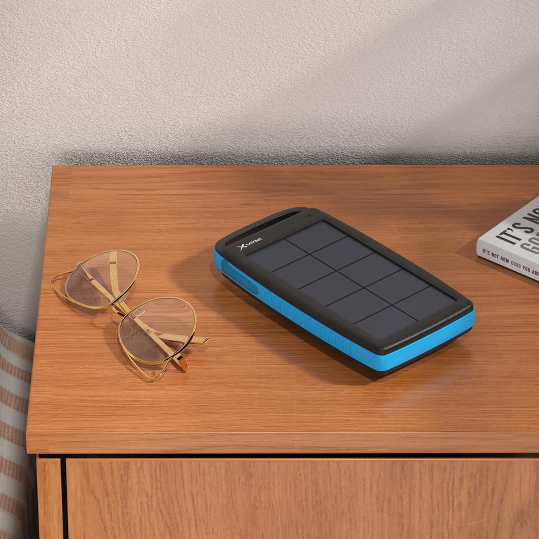 XLayer Solar Power Bank I 15000mAh I Schnellladen I Camping I Outdoor Ladegerät I Akkupack I Solarpa