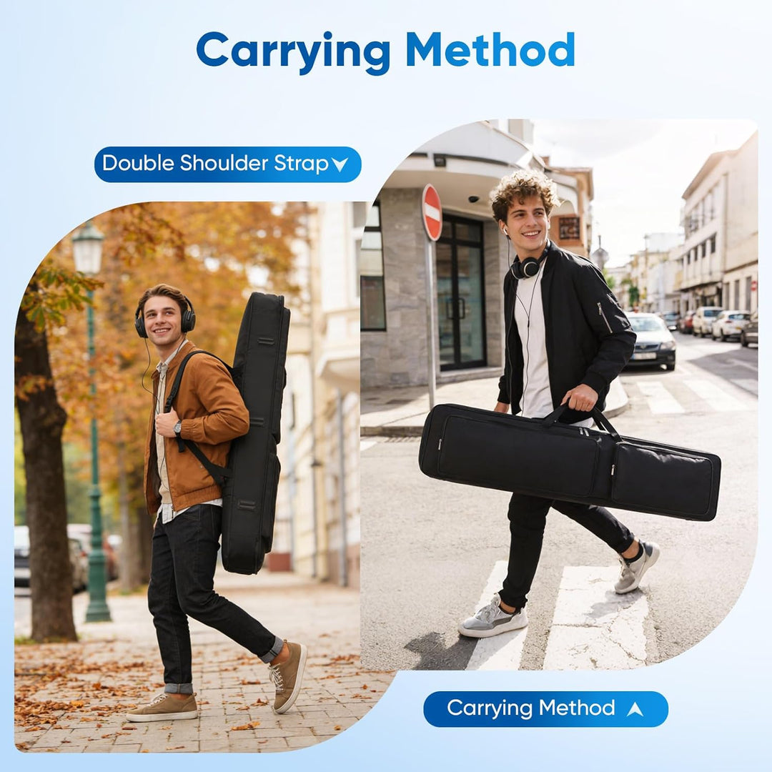 88 Tasten Keyboard Tasche, Tragbare Gigbag Zwei-Möglichkeiten E-Piano Tasche Gepolstert aus 600D Rob
