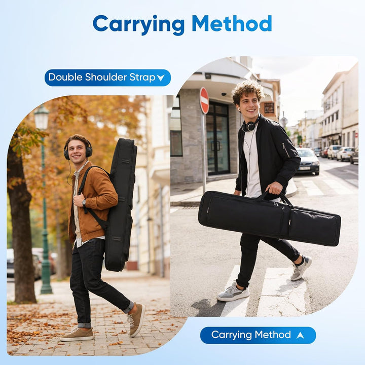 88 Tasten Keyboard Tasche, Tragbare Gigbag Zwei-Möglichkeiten E-Piano Tasche Gepolstert aus 600D Rob