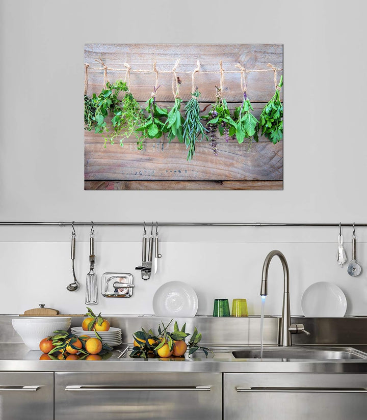 Bilderdepot24 Bild auf Leinwand | Küchenkräuter | in 80x60 cm als Wandbild | Wand-deko dekoration Wo