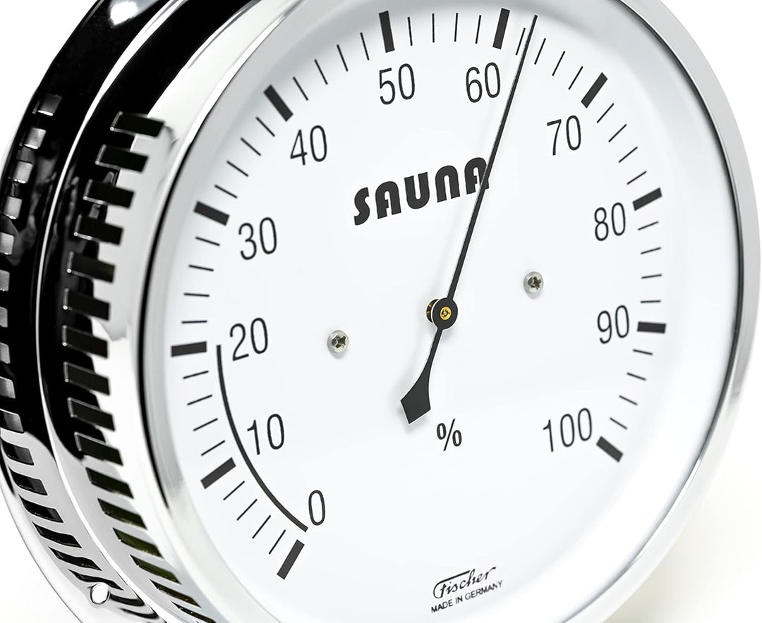Fischer 4036-47 - synthetisches Sauna-Hygrometer - 155mm Sauna-Luftfeuchtigkeitsmesser aus Messing -