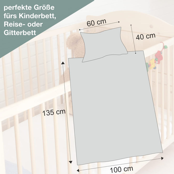Wolimbo Bettwäsche - Kleiner Schutzengel - personalisierbar - 100 x 135 cm - Babybettwäsche - Kinder