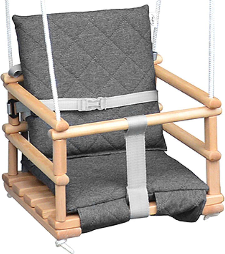 Kinderschaukel Babyschaukel Holz Babywippe Zimmerschaukel Indoor Baby Schaukel Stoff Babysitz Baby S