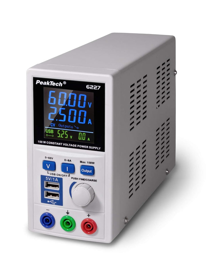 PeakTech 3441 – True RMS Digital Multimeter - CAT III 1000 V, Blau & P 6227 – DC Labor Netzteil 0-60
