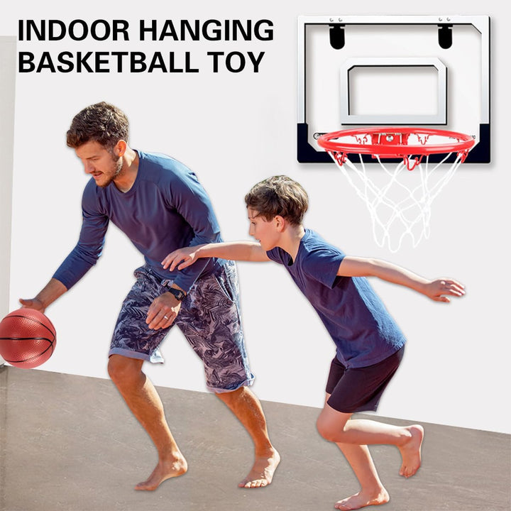 Mini Basketballkorb Indoor Kinder, 40x30cm Basketballkorb Zimmer mit 4 Ball Pumpe, Basketballkorbs t