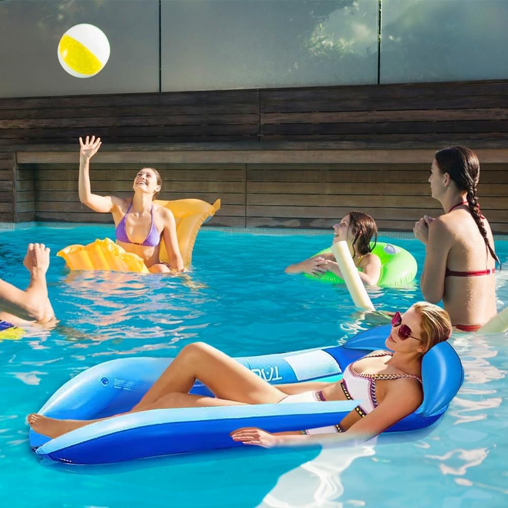 Aufblasbare Wasserhängematte, Luftmatratze Pool Hängematte mit Mesh Tragbare Aufblasbares Schwimmend