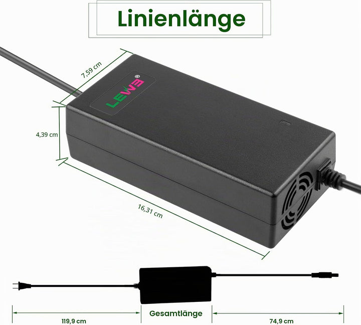 Labtec 54,6V 48V 2A Ladegerät Ladekabel für 48V 2A 13S Li-on Akkus E-Bike Elektrofahrrad Pedelec Hov