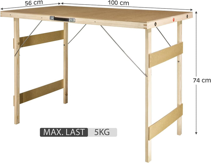 Faltbarer Campingtisch Holz 100x56 Kleiner Klapptisch Camping Garten Tisch Klappbar Multifunktionsti