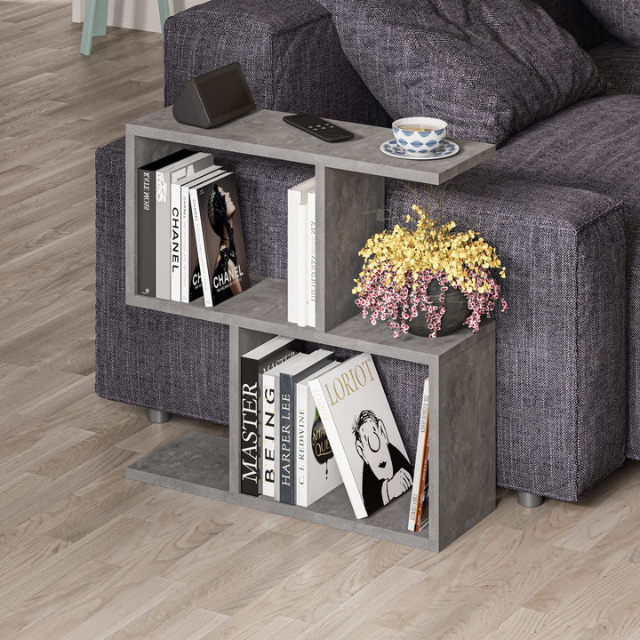 Moderner Holz Beistelltisch mit 2 Etagen | Vielseitiger Sofatisch, Regal-Organizer | Ideal für Büro,