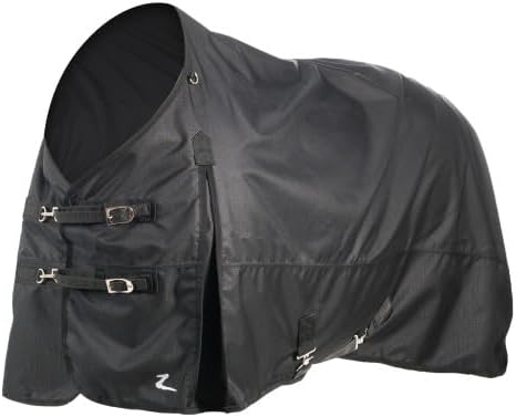 HORZE Nevada 1200D Regendecke für Pferde, leicht, wasserdicht, ohne Füllung, 175,3 cm, Schwarz 69 in