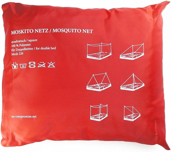 Moskitonetz Box Home/TRAVEL inkl. Transporttasche Ösen und Schnüre - für Doppelbetten - das Original