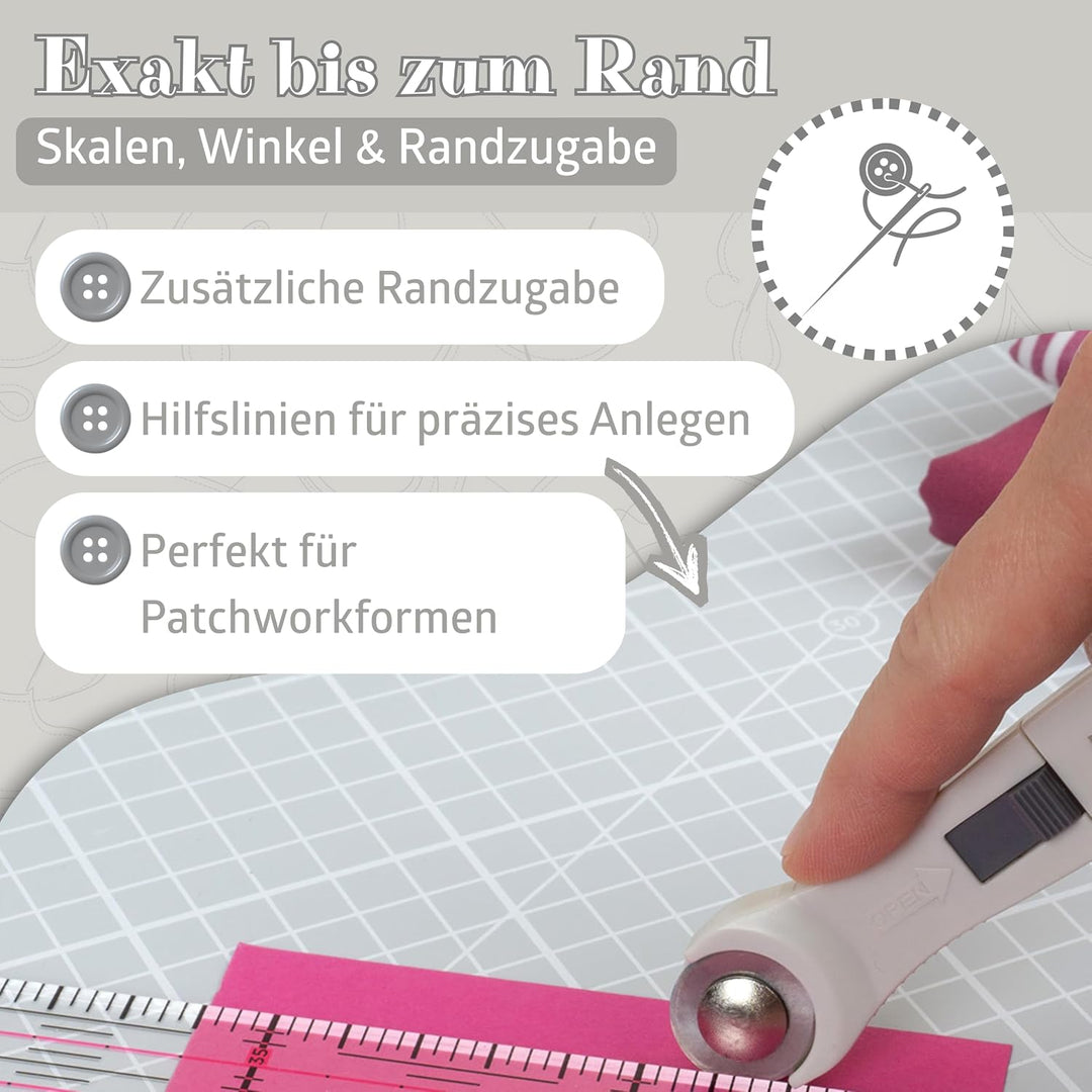 Semplix Schneidematte A1 90x60 cm, selbstheilend, Patchwork &amp; Hobby (hellgrau-grau), Hellgrau-grau