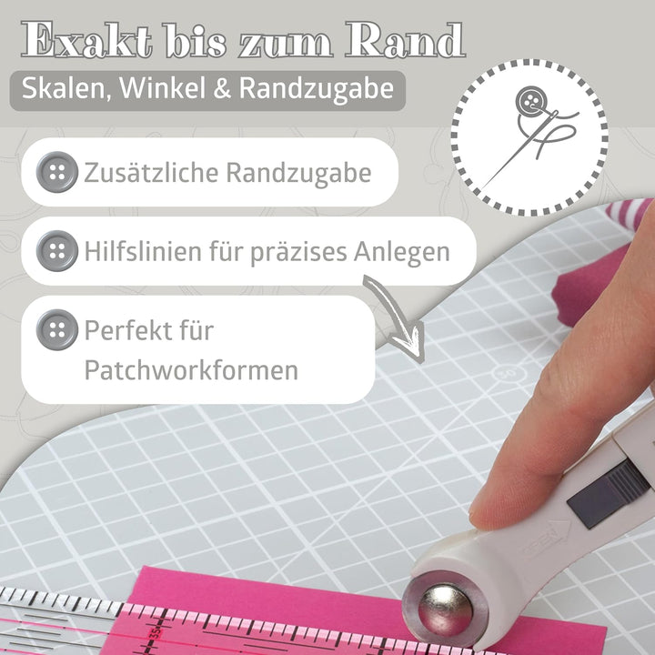 Semplix Schneidematte A1 90x60 cm, selbstheilend, Patchwork &amp; Hobby (hellgrau-grau), Hellgrau-grau