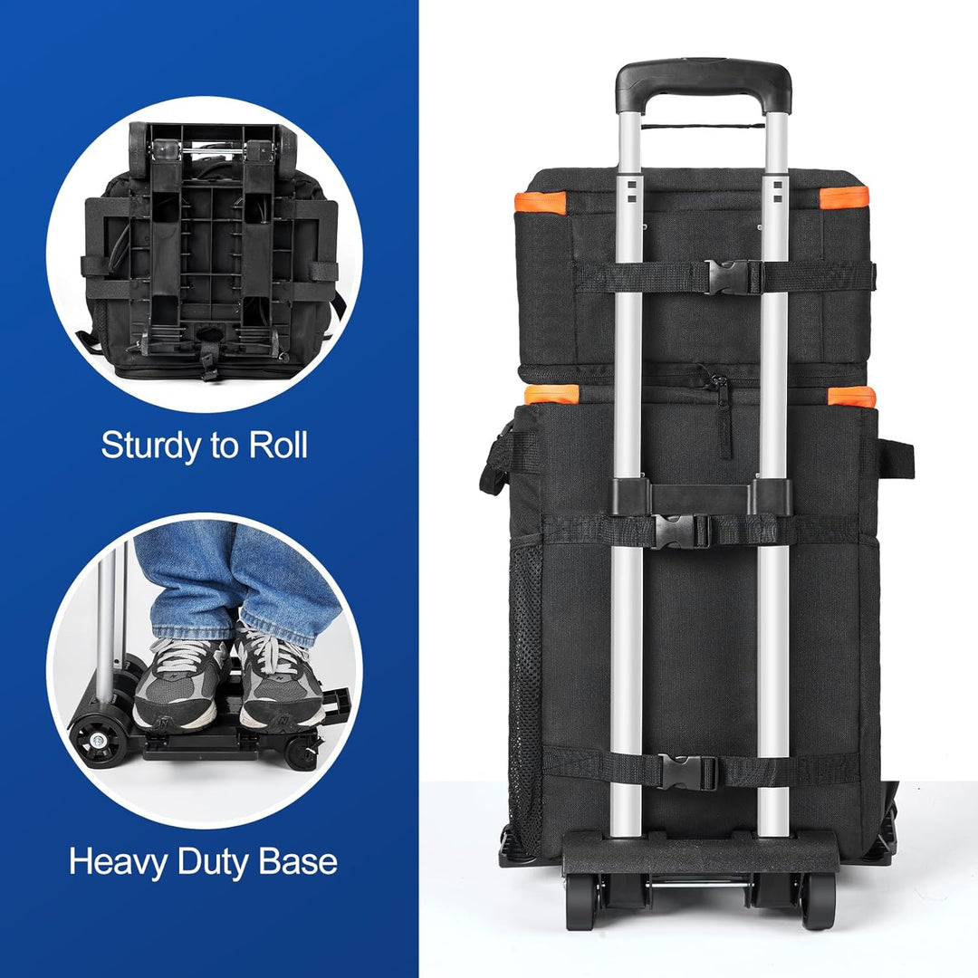 Odoland Kühltasche gross 48/72 can Rollkühler Picknicktasche mit Rädern und Griff Auslaufsicher & Wa