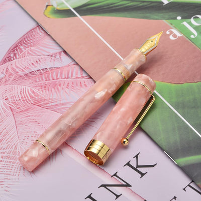 Jinhao Classic Füllfederhalter Pink, extra feine Feder mit Konverter und Stifteetui Set Pink Marble