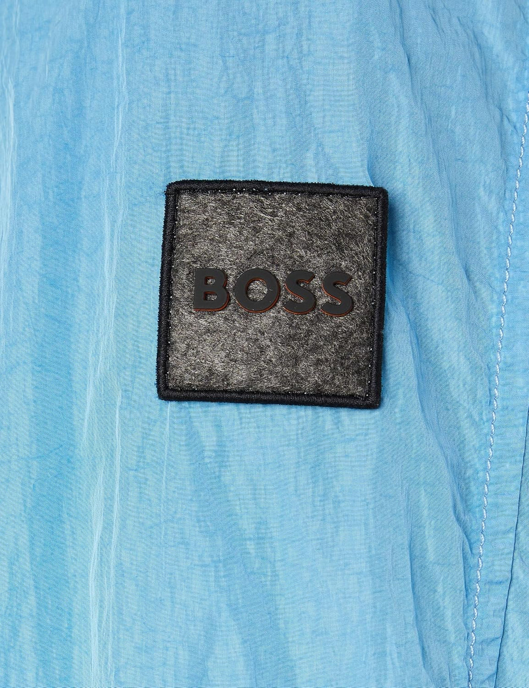 BOSS Herren Laio Oversized Overshirt mit verdecktem Reissverschluss L Open Blue493, L Open Blue493