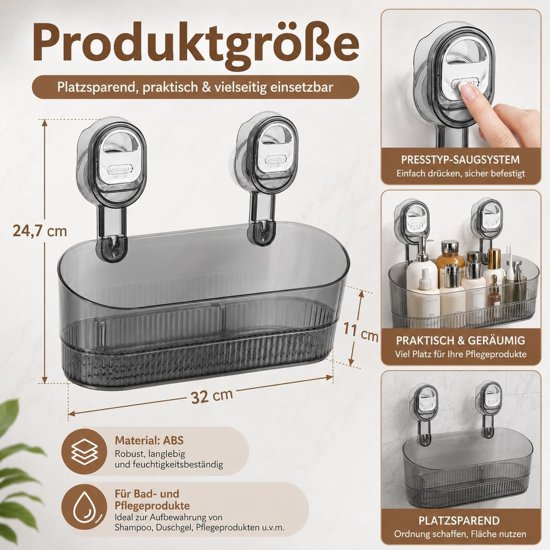 Duschablage Saugnapf, Badezimmer Regal Ohne Bohren Acryl Badewannenablage Duschkorb Ohne Bohren Mit