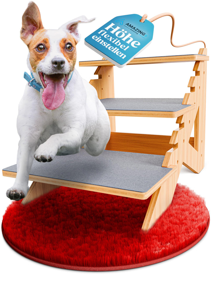 AMAZINGs Haustiertreppe für kleine, mittlere und schwere Hunde, Junge und alte Katzen. Flexibel eins