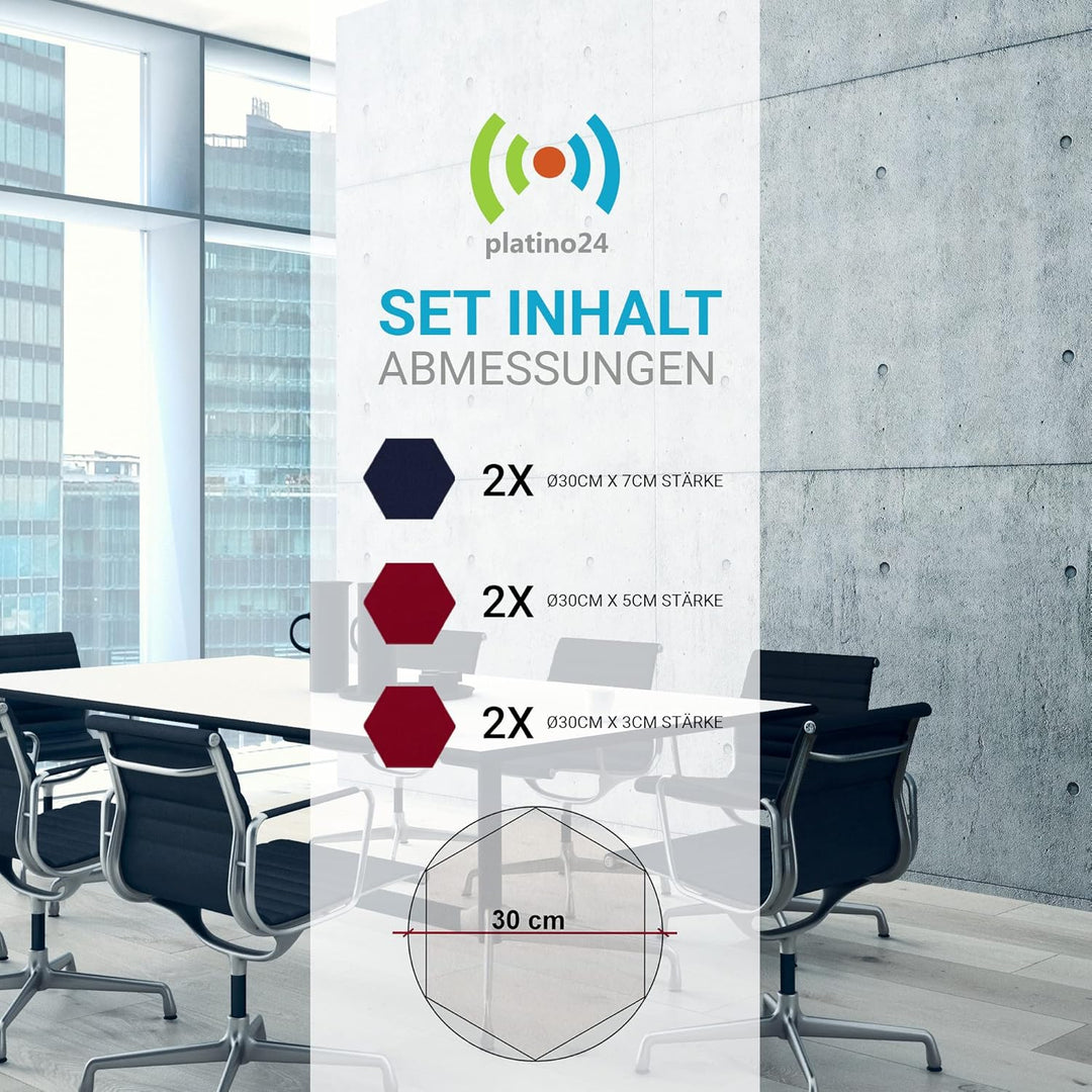 platino24 Schallabsorber COLORE aus Basotec G+ I Akustikpaneele mit Akustikfilz I 3D Wand-Paneele mi
