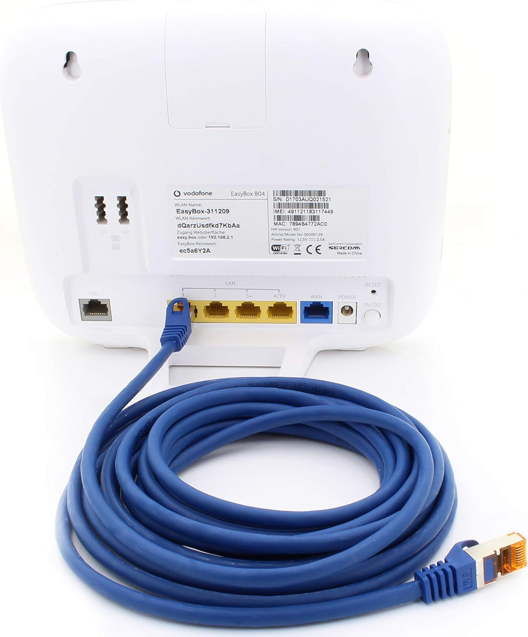 1aTTack.de 30m - Cat.7 Netzwerkkabel Blau - 1 Stück Gigabit Ethernet LAN Kabel 10000 Mbit s Patchkab
