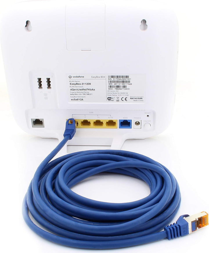 1aTTack.de 10m - Cat.7 Netzwerkkabel Blau - 1 Stück Gigabit Ethernet LAN Kabel 10000 Mbit s Patchkab