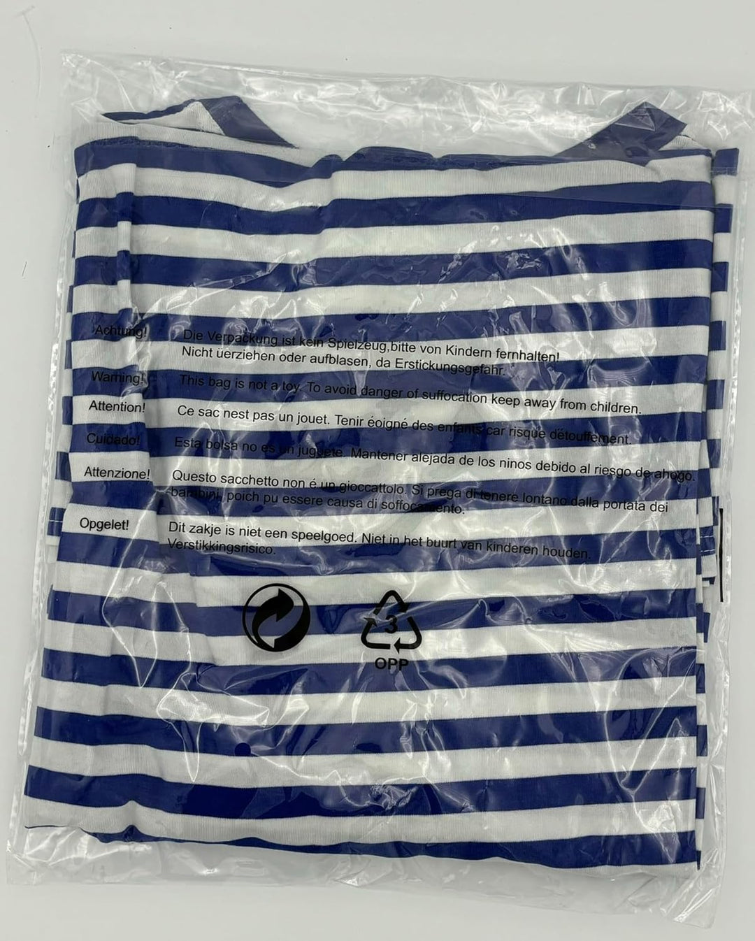 Ringelshirt Lang-Kurzarm Grösse XS bis 4XL, 95% BW Stretch, Karneval, Fasching, Blau-weiss