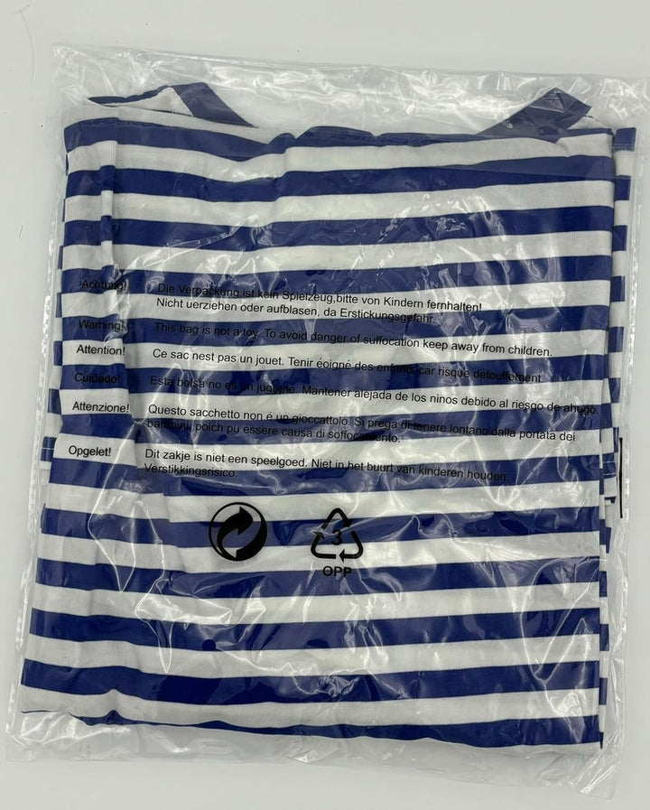 Ringelshirt Lang-Kurzarm Grösse XS bis 4XL, 95% BW Stretch, Karneval, Fasching, Blau-weiss
