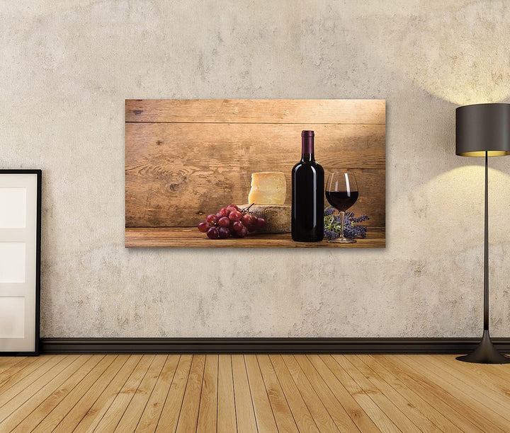 islandburner Bild auf Leinwand Rotwein Im Vintage Licht Mit Käse Und Früchten Bilder Wandbilder Post